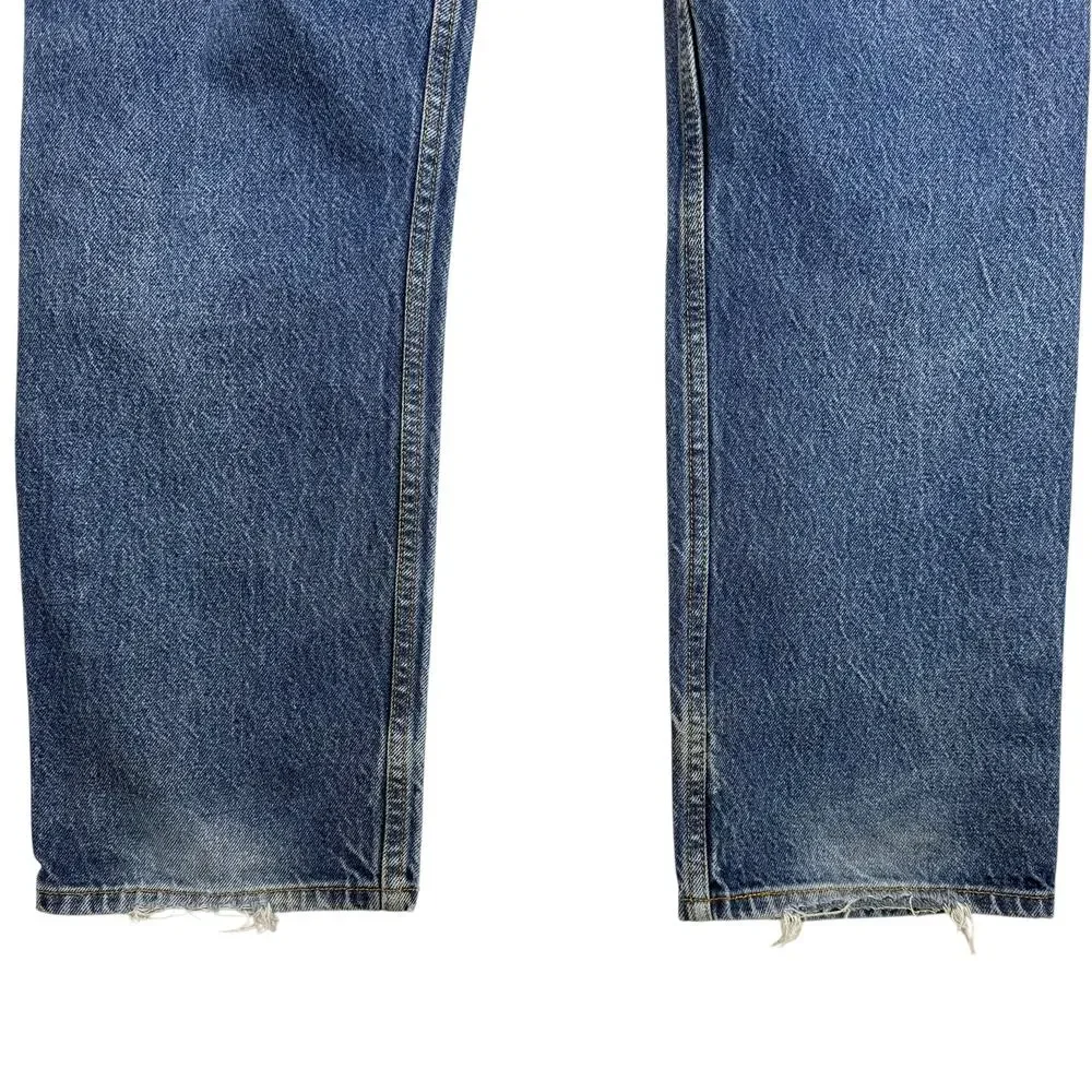 Levi's 505 Jeans Men 36x32 Blue Denim High-Rise Regular Fit Straight Leg Zip Fly